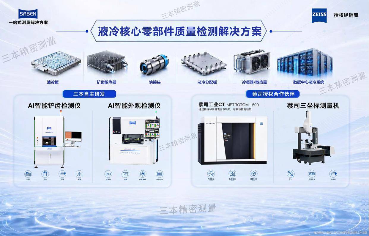 三本测量进口蔡司工业CT断层扫描机在AI数据中心零部件液冷板孔隙率检测中的应用
